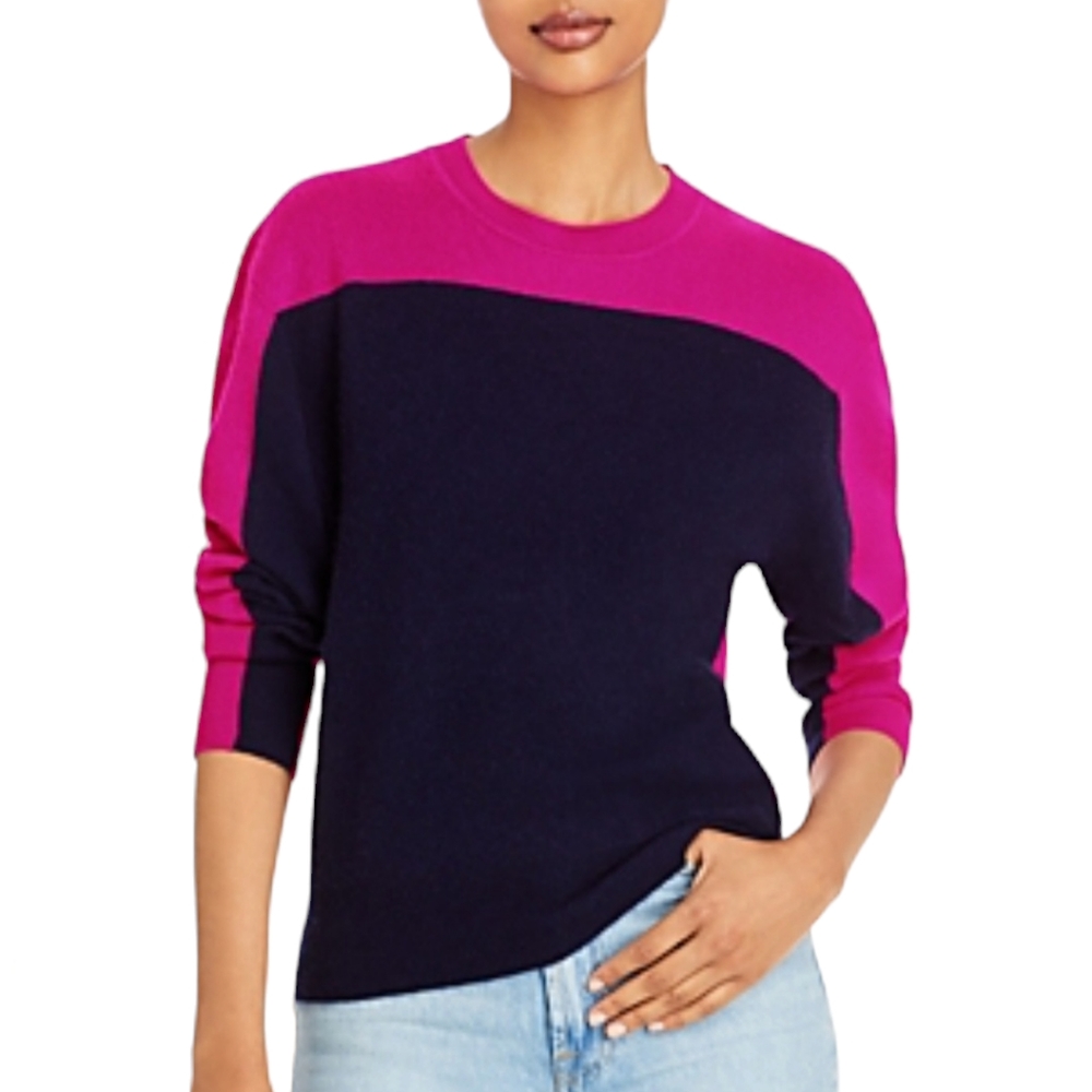 Aqua Bloomingdale's Exclusive 100% Cashmere Colorblock Sweater